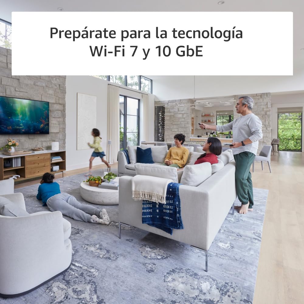 Router wifi de malla eero Max 7 de Amazon: con Ethernet de 10 Gb/s, 460 m2 de cobertura y capacidad para conectar más de 500 dispositivos, ideal para videojuegos (pack de 2, última generación) - 3