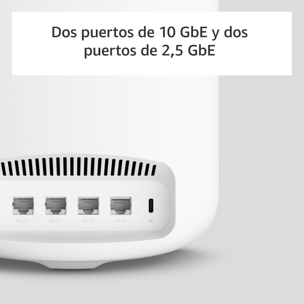 Router wifi de malla eero Max 7 de Amazon: con Ethernet de 10 Gb/s, 695 m2 de cobertura y capacidad para conectar más de 750 dispositivos, ideal para videojuegos (pack de 3, última generación) - 4