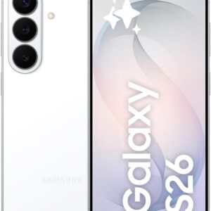 Samsung Galaxy S26, 512GB, Teléfono Móvil con Galaxy AI, Cámara 50MP, 12GB RAM, Batería 4300mAh, Garantía del Fabricante 3 Años + 1 Año Extra, Color Blanco (Versión Española)