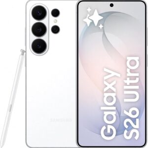 Samsung Galaxy S26 Ultra, 512GB, Smartphone con Galaxy AI, Cámara 200MP, 12GB RAM, Batería 5000mAh, Garantía del Fabricante 3 Años+1 Año Extra, Color Blanco (Versión Española)