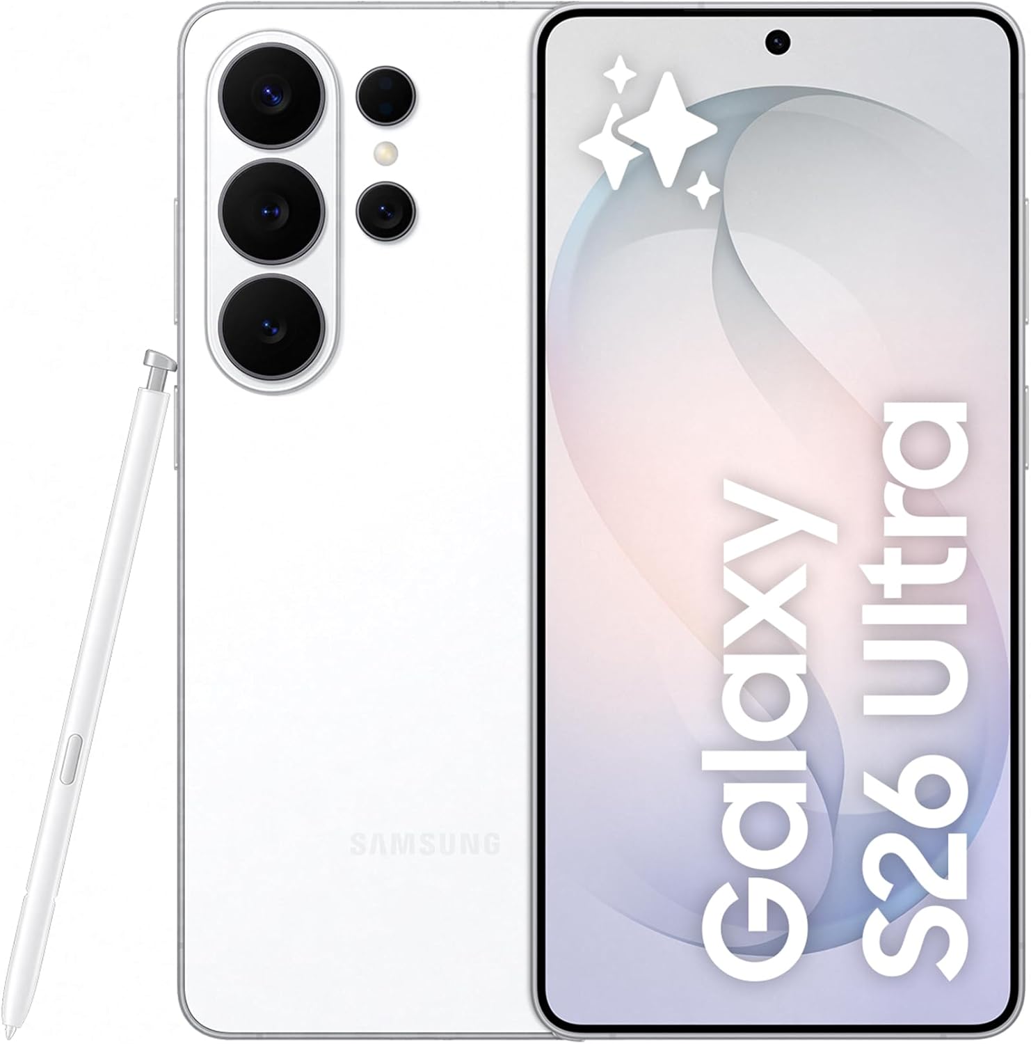 Samsung Galaxy S26 Ultra, 512GB, Smartphone con Galaxy AI, Cámara 200MP, 12GB RAM, Batería 5000mAh, Garantía del Fabricante 3 Años+1 Año Extra, Color Blanco (Versión Española) - 1