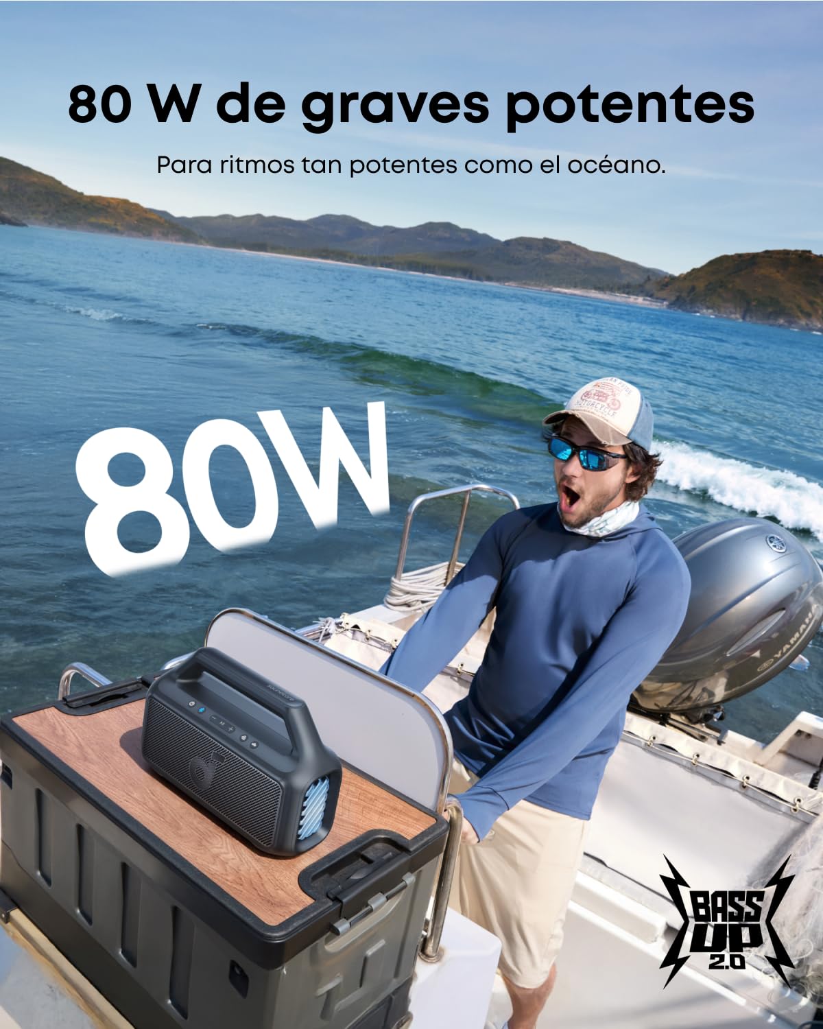 Soundcore Altavoz Bluetooth Potente Boom 2, con Potente Sonido 80W Gracias al Subwoofer y BassUp™, 24h, IPX7, Tiene Luces RGB, Puerto USB-C, para IR de Camping, a la Playa o al Campo - 2