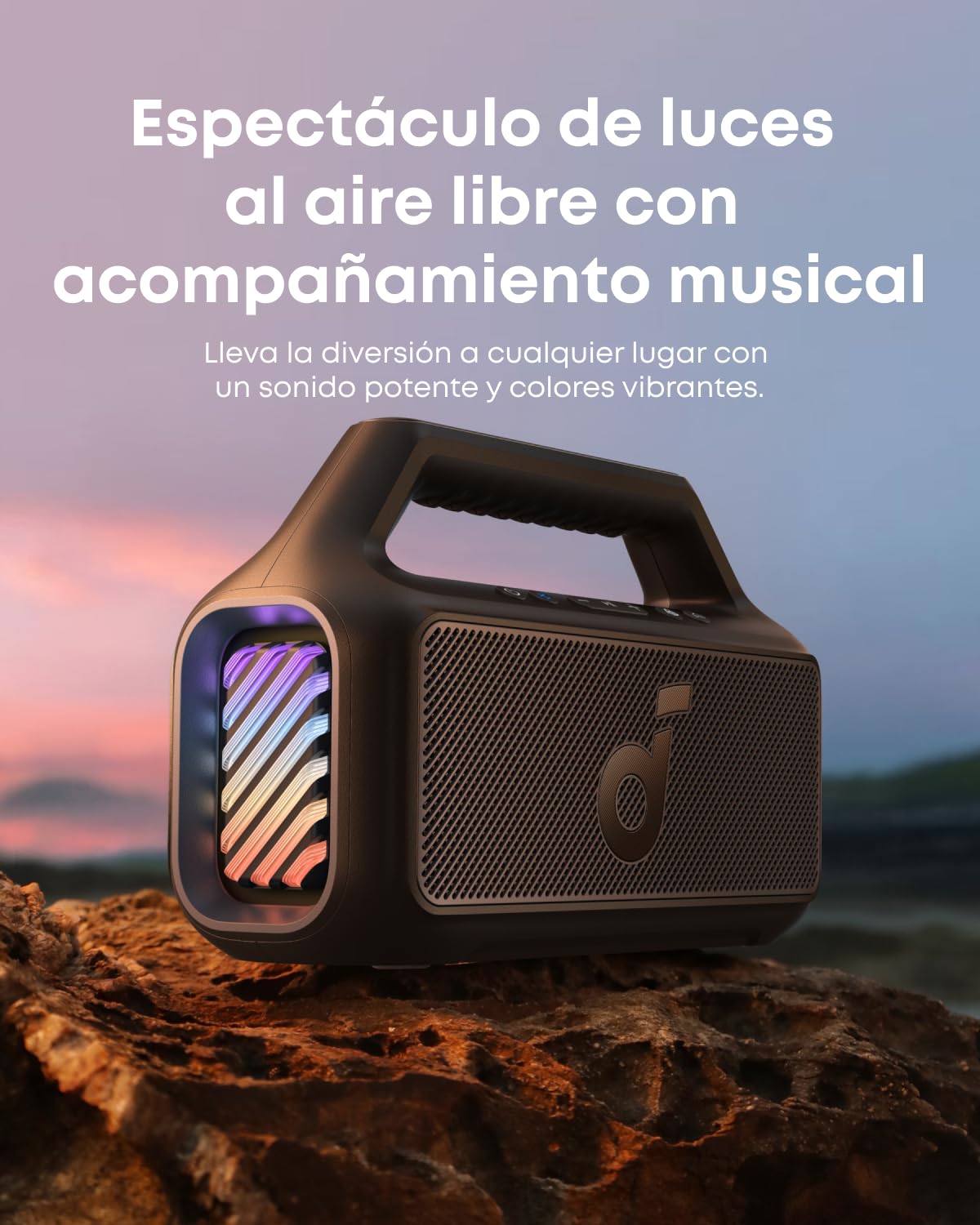 Soundcore Altavoz Bluetooth Potente Boom 2, con Potente Sonido 80W Gracias al Subwoofer y BassUp™, 24h, IPX7, Tiene Luces RGB, Puerto USB-C, para IR de Camping, a la Playa o al Campo - 5