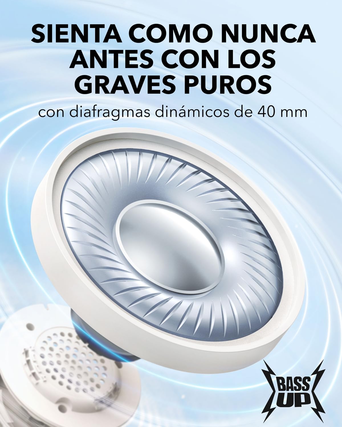 Soundcore Auriculares Inalámbricos Bluetooth Diadema H30i, Diseño Plegable, Graves Puros, 60H de Reproducción, Bluetooth 5.3, Ligeros y Cómodos, Conectividad de App, Conexión Multipunto - 2