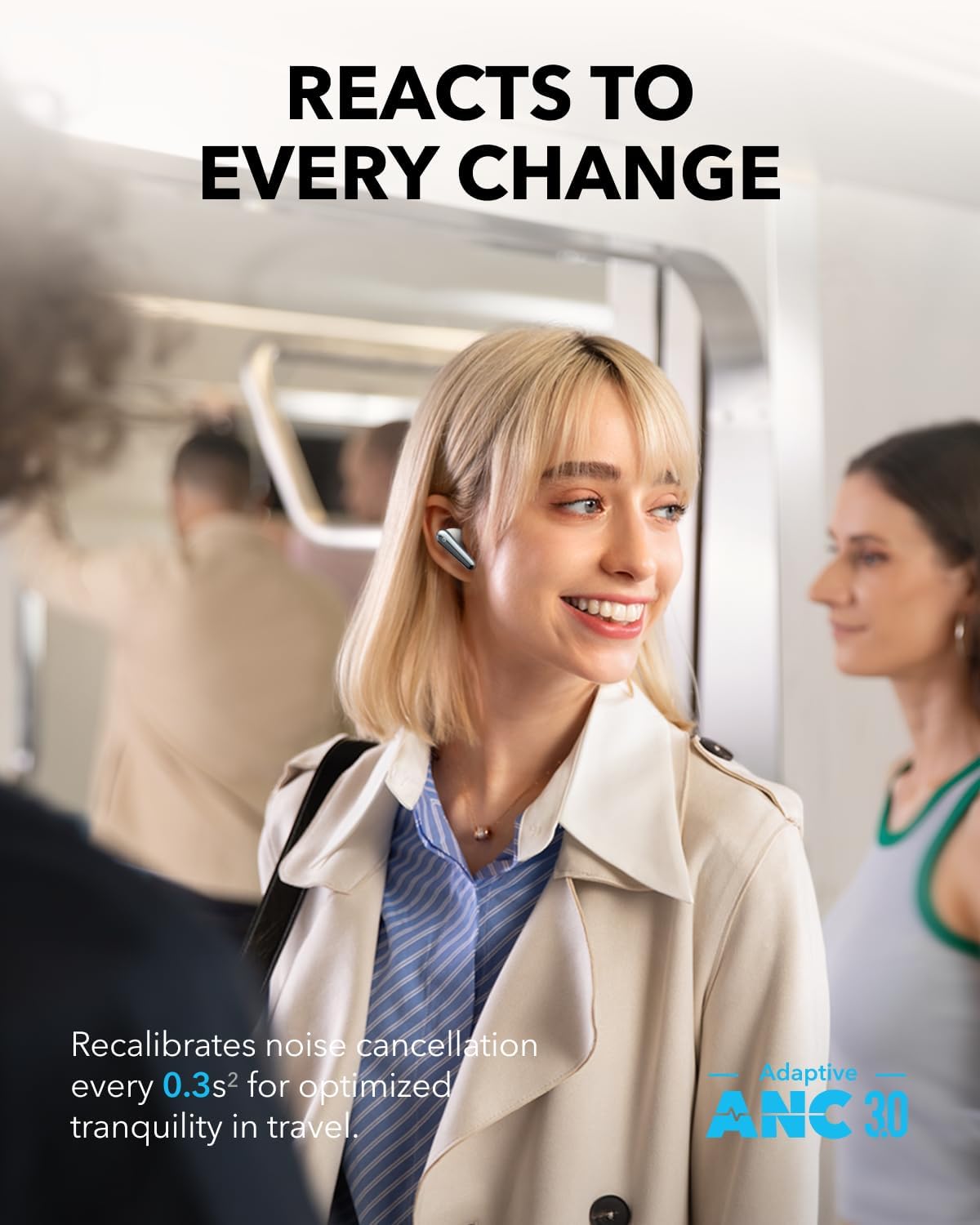 Soundcore Liberty 4 Pro de Anker, Auriculares Inalámbricos con Cancelación de Ruido Adaptativa en Tiempo Real, 7 Sensores, Música Hi-Fi Estudio, Llamadas Nítidas con 6 Micrófonos e IA - 4