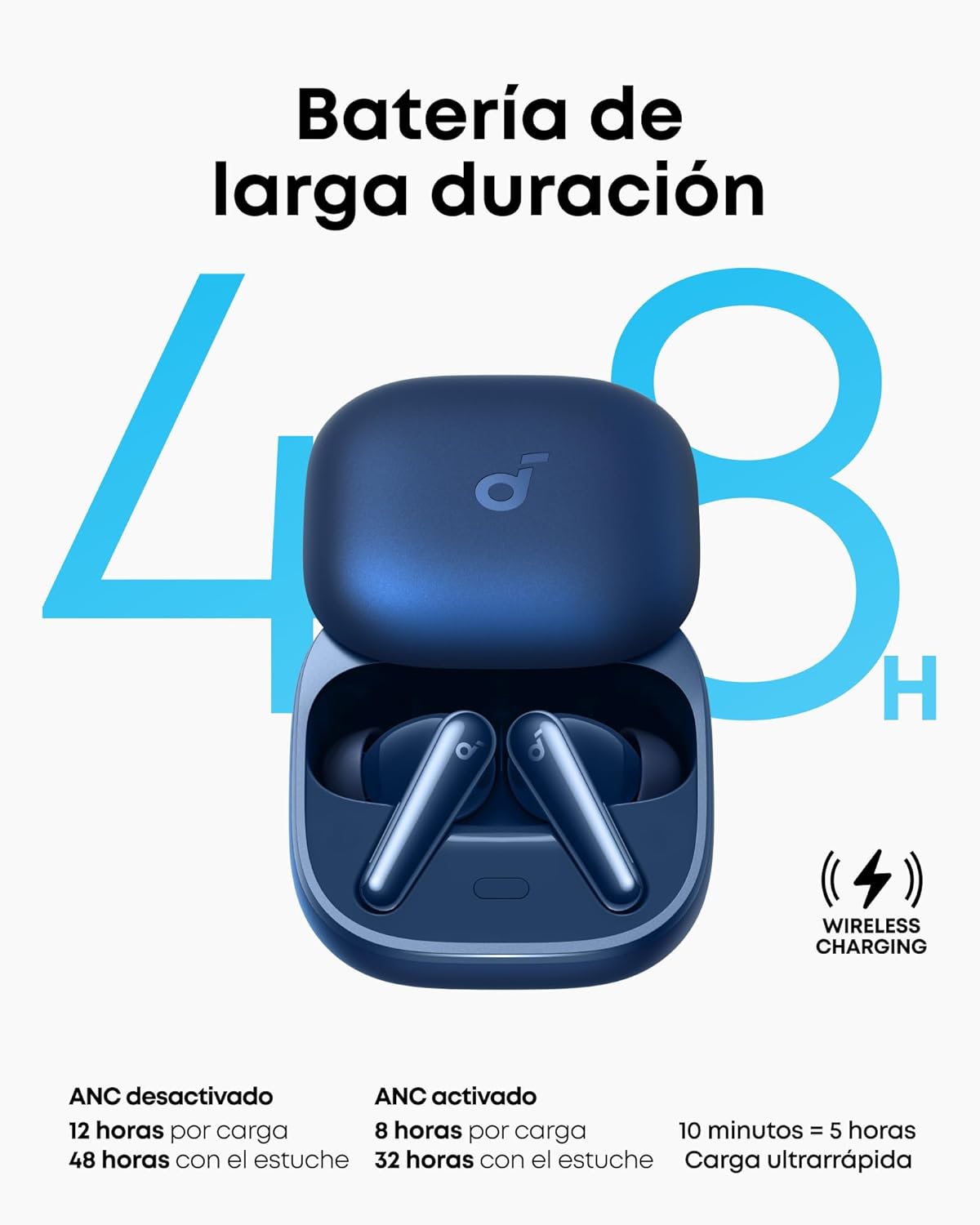 Soundcore Liberty 5 de Anker, Auriculares inalámbricos con cancelación de Ruido, reducción de Voz 2X más Potente, Carga rápida, Audio Dolby, Llamadas claras con IA y 6 micrófonos - 6