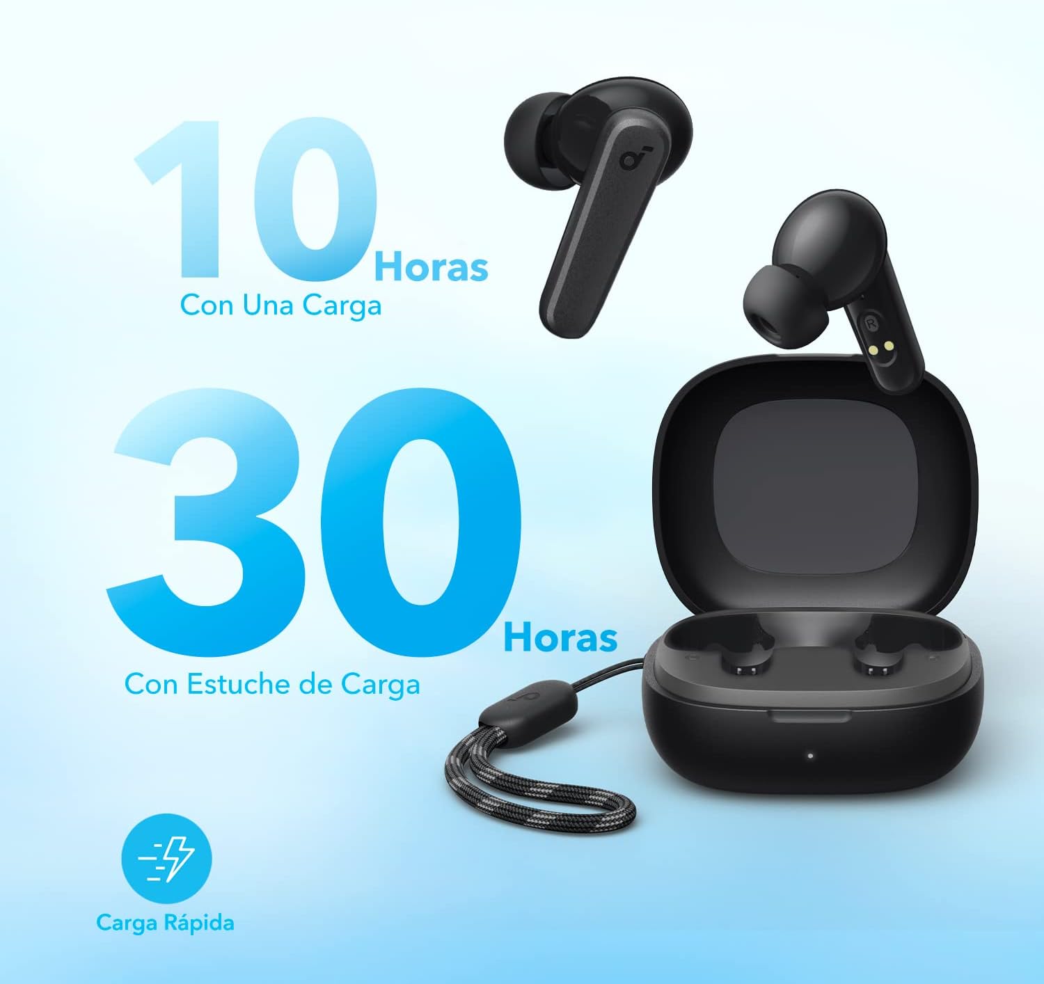Soundcore P20i Auriculares inalámbricos Bluetooth by Anker, diafragmas de 10mm con Big Bass, Auriculares Bluetooth 5.3, Reproducción 30H, IPX5, 2 micros para Llamadas nítidas con IA, EQ Personalizado - 4