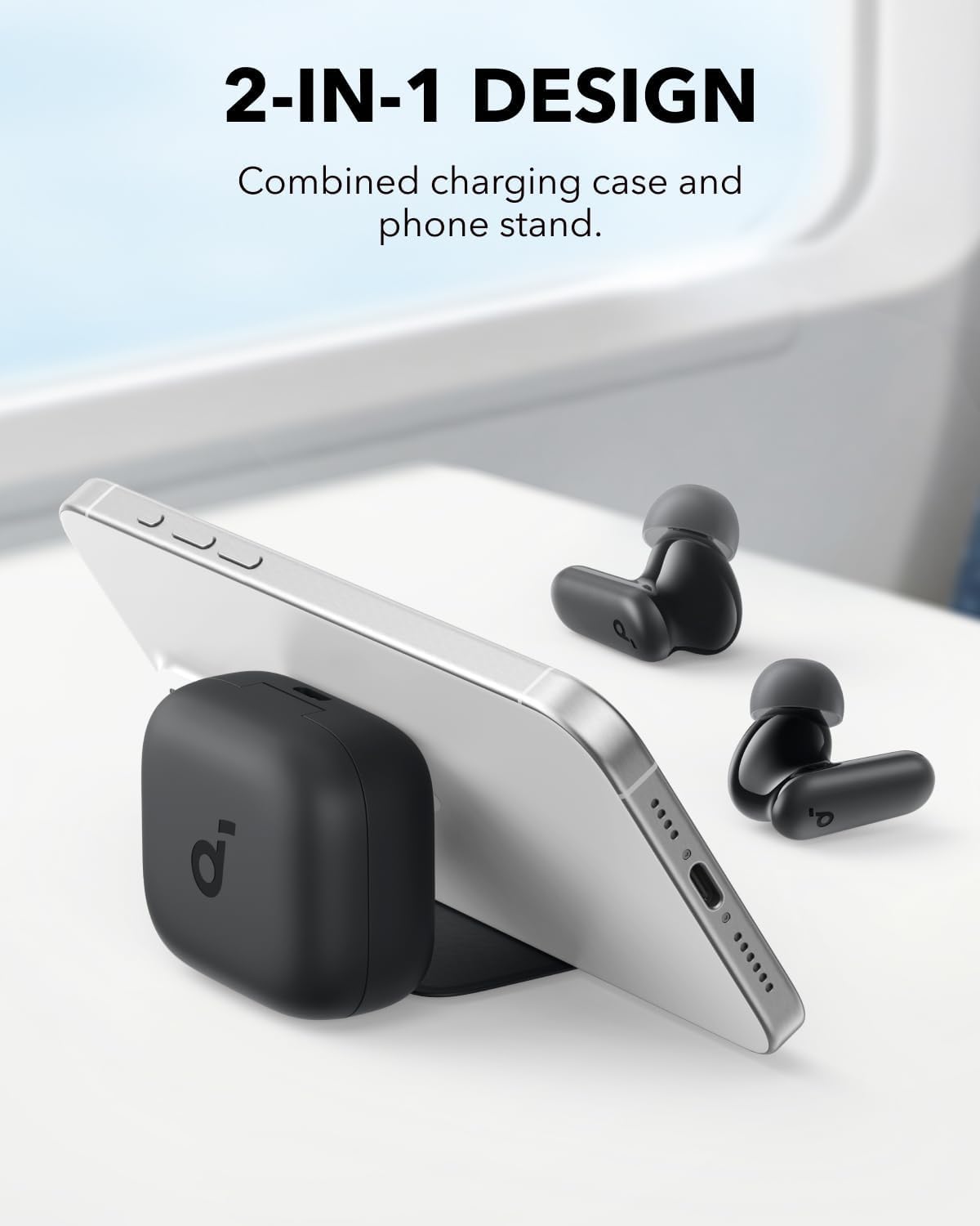 Soundcore P30i Auriculares Inalámbricos Bluetooth con Cancelación de Ruido de Anker, Cancelación de Ruido Potente e Inteligente, Graves Potentes, 45 Horas, Estuche 2 en 1 y Soporte para el Móvil, IP54 - 2