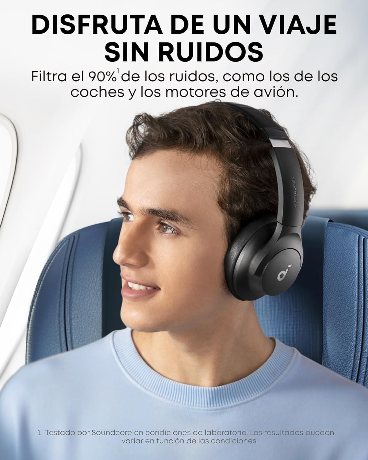 Soundcore Q20i Cascos Inalámbricos Bluetooth con Cancelación de Ruido Activa Híbrida by Anker, Reproducción ANC 40 Horas, Hi-Res Audio, Personalización vía App, Modo Transparencia, Graves Profundos - 2