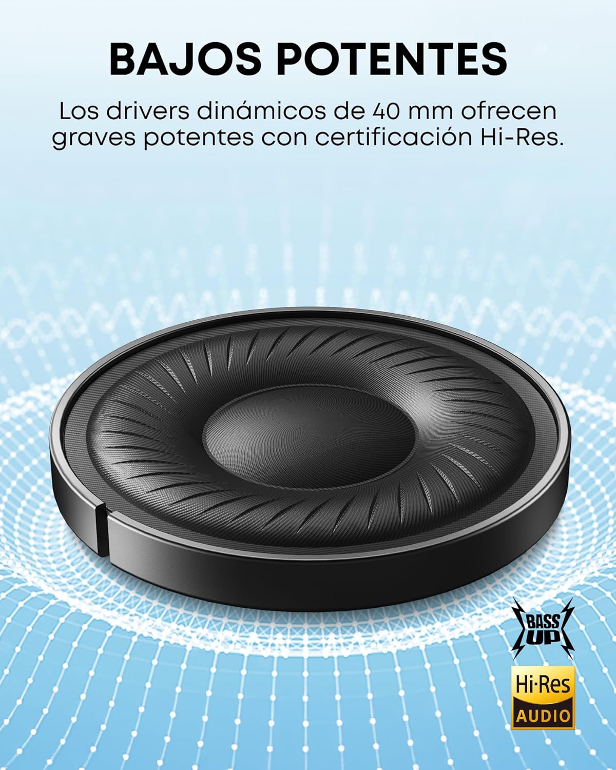 Soundcore Q20i Cascos Inalámbricos Bluetooth con Cancelación de Ruido Activa Híbrida by Anker, Reproducción ANC 40 Horas, Hi-Res Audio, Personalización vía App, Modo Transparencia, Graves Profundos - 3