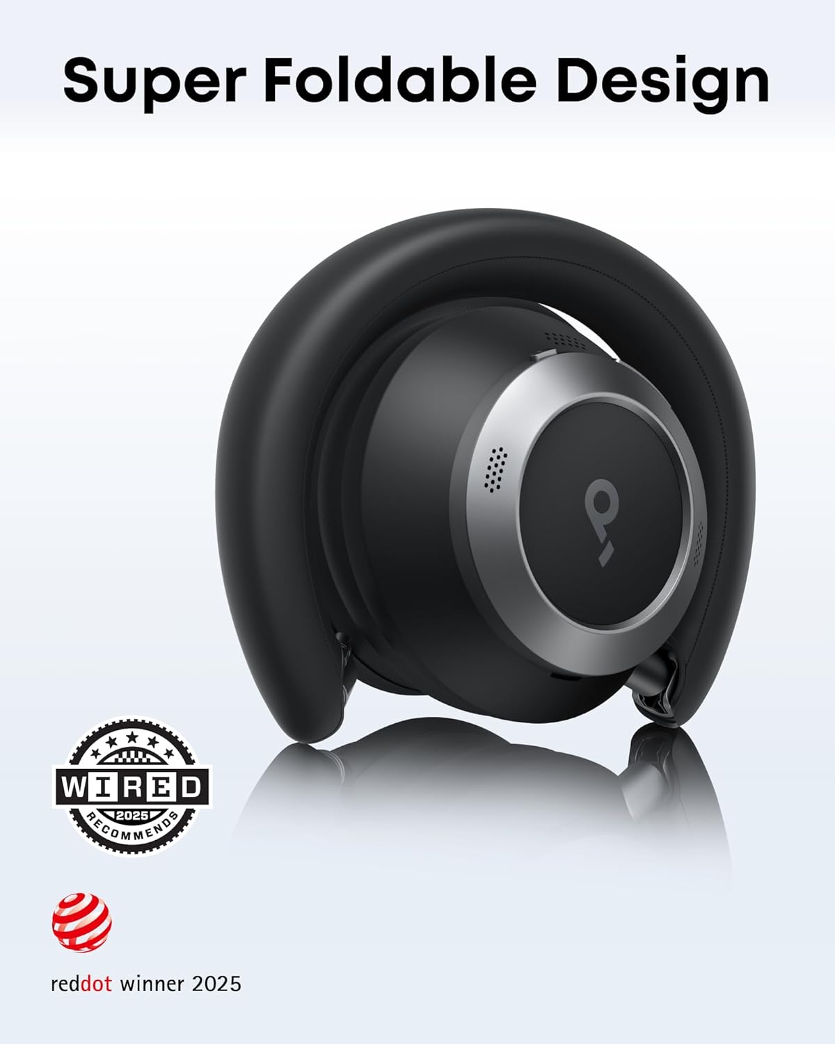 Soundcore Space One Pro de Anker, Auriculares con Cancelación de Ruido Activa Adaptativa con 6 Micrófonos, Diseño Muy Plegable, Audio sin Pérdidas 60H, Carga Ultrarrápida, Inalámbrico Hi-Res con LDAC - 2