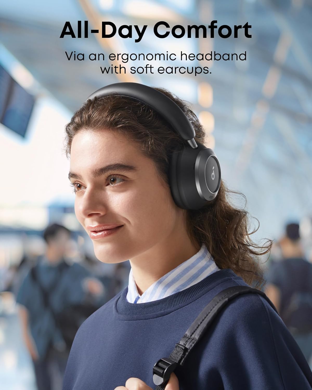 Soundcore Space One Pro de Anker, Auriculares con Cancelación de Ruido Activa Adaptativa con 6 Micrófonos, Diseño Muy Plegable, Audio sin Pérdidas 60H, Carga Ultrarrápida, Inalámbrico Hi-Res con LDAC - 6