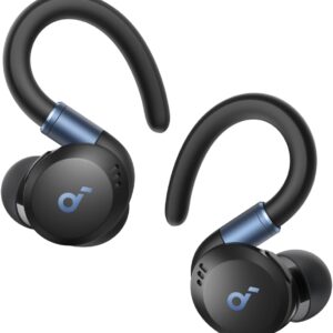 Soundcore Sport X20 Auriculares inalámbricos Deportivos cancelación de Ruido, Ganchos giratorios y Extensibles, Graves Profundos, Impermeables IP68, Resistentes al Sudor y al Polvo,Larga reproducción