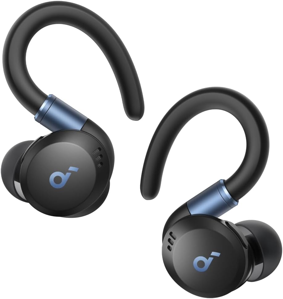 Soundcore Sport X20 Auriculares inalámbricos Deportivos cancelación de Ruido, Ganchos giratorios y Extensibles, Graves Profundos, Impermeables IP68, Resistentes al Sudor y al Polvo,Larga reproducción - 1
