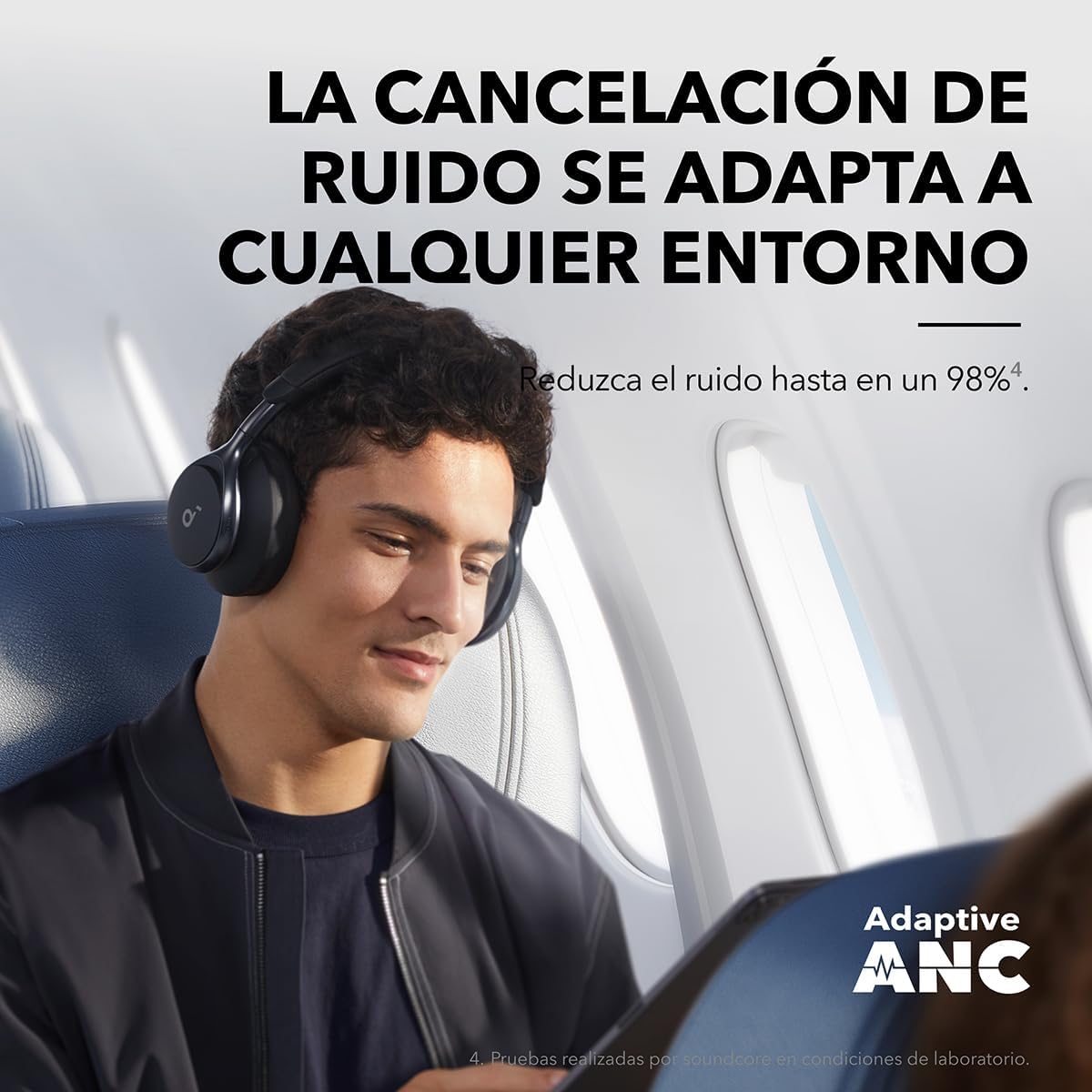 Soundcore de Anker Space One Auriculares Cancelación Ruido Activa Adaptativa, Cascos Inalambricos Bluetooth Reducción de Voz Humana 2X más Fuerte, 40H ANC, Control de App, LDAC Hi-Res Wireless Audio - 3