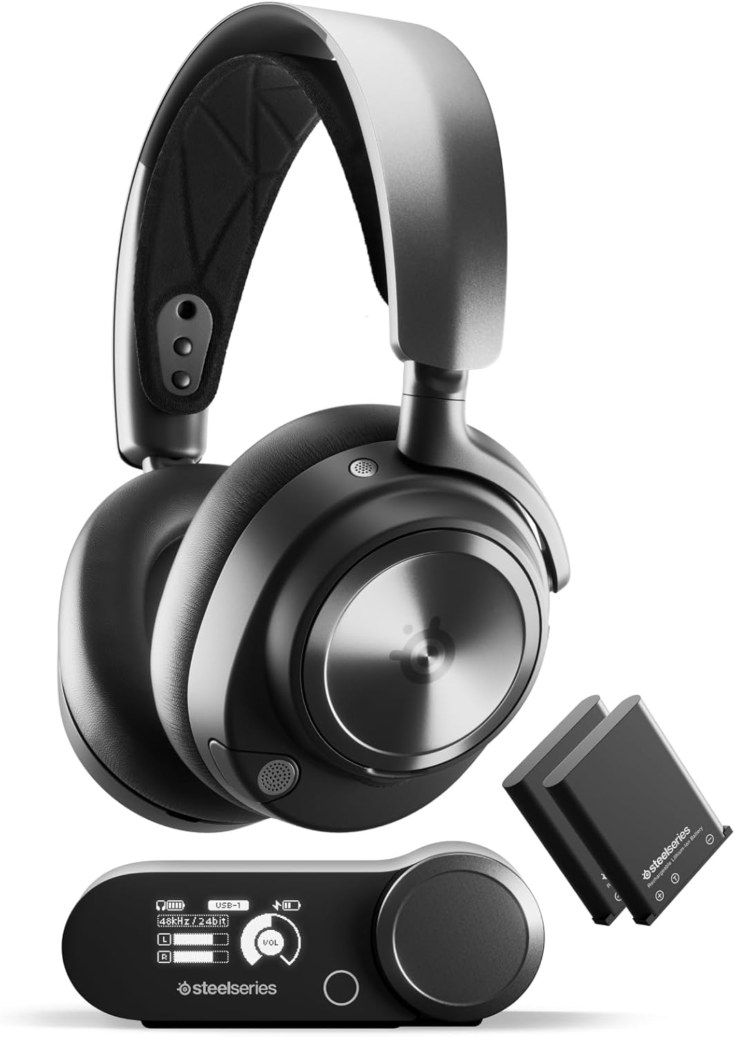 SteelSeries Arctis Nova Pro Wireless - Cascos Gaming Inalámbricos Multisistema - Controladores magnéticos de neodimio - Cancelación de ruido - Infinity Power System - PC, PS5, PS4, Switch 2, Móvil - 1