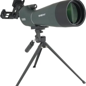 Svbony SV28 Upgrade 20-60x80 Telescopio Terrestre, HD FMC, con Adaptador de Smartphone y Trípode, Largo Alcance Telescopio Terrestre Potente para Tiro al Objetivo, Tiro con Arco, Observación de Aves
