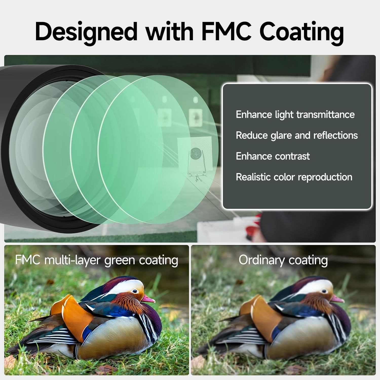 Svbony SV28 Upgrade 20-60x80 Telescopio Terrestre, HD FMC, con Adaptador de Smartphone y Trípode, Largo Alcance Telescopio Terrestre Potente para Tiro al Objetivo, Tiro con Arco, Observación de Aves - 4
