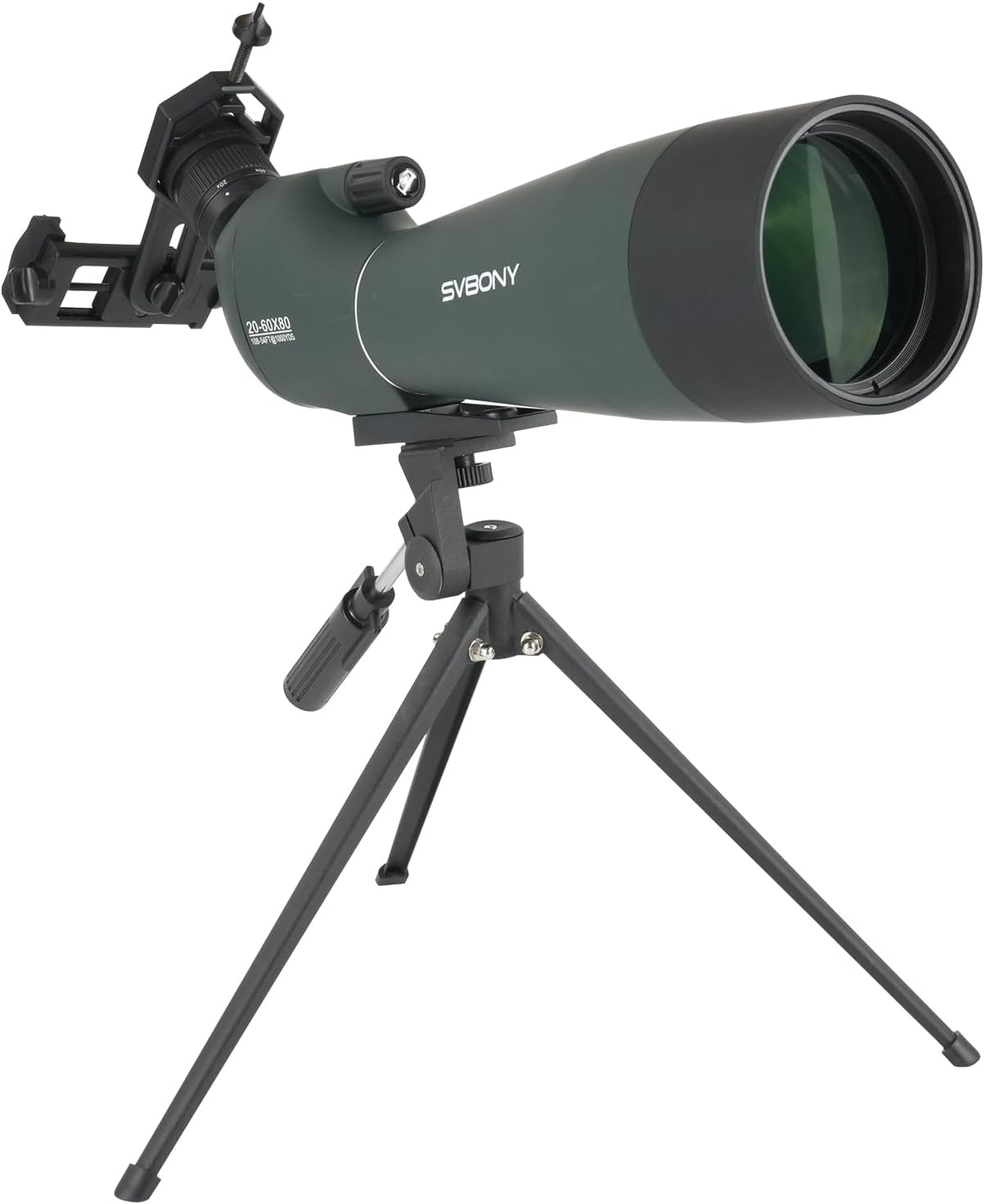 Svbony SV28 Upgrade 20-60x80 Telescopio Terrestre, HD FMC, con Adaptador de Smartphone y Trípode, Largo Alcance Telescopio Terrestre Potente para Tiro al Objetivo, Tiro con Arco, Observación de Aves - 1