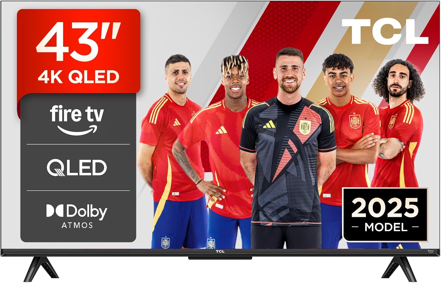 TCL 43T6C, 43" QLED 4K HDR TV, Fire TV (Smart TV with Dolby Vision & Atmos, HDR10+, Press & Ask Alexa) [Clase de eficiencia energética G] - 1