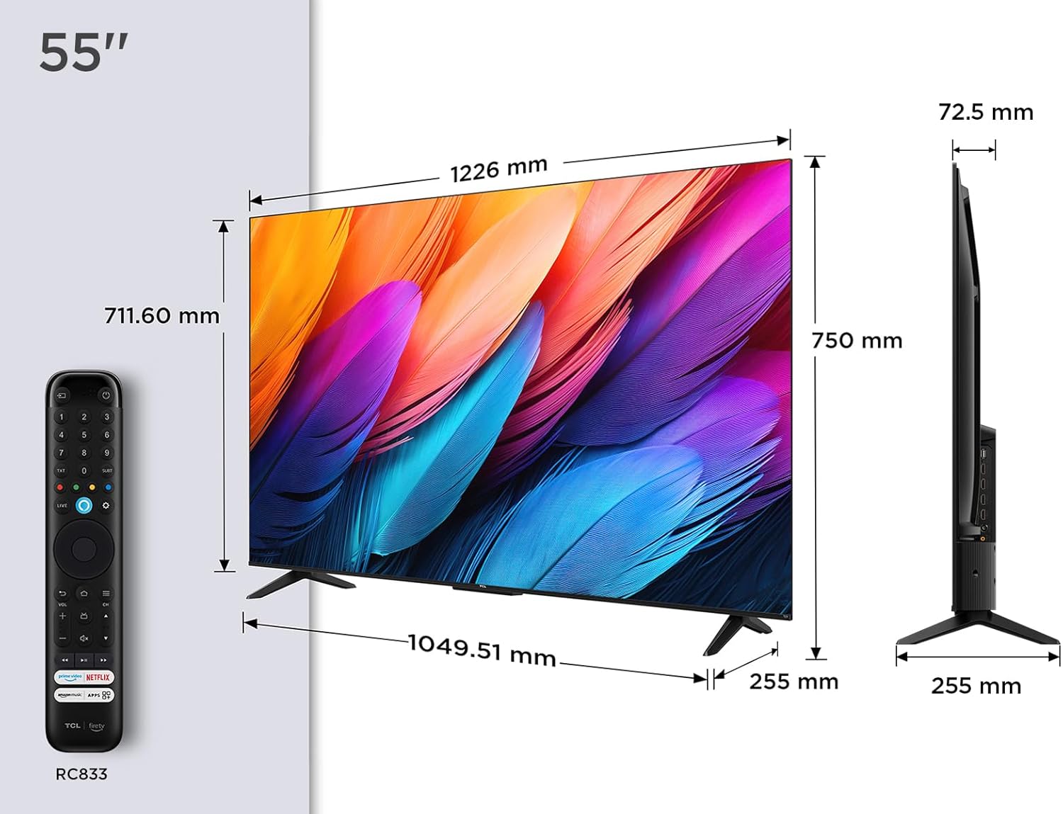 TCL 55PF650A, 55" 4K UHD Smart TV, Fire TV (Dolby Vision, Dolby Atmos, DTS, HDR 10, Alexa Integrado, Airplay2, Miracast) - 2