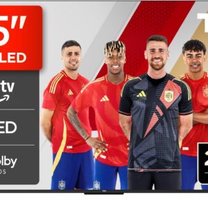TCL 55T6C, 55" QLED 4K HDR TV, Fire TV (Smart TV with Dolby Vision & Atmos, HDR10+, Press & Ask Alexa) [Clase de eficiencia energética F]