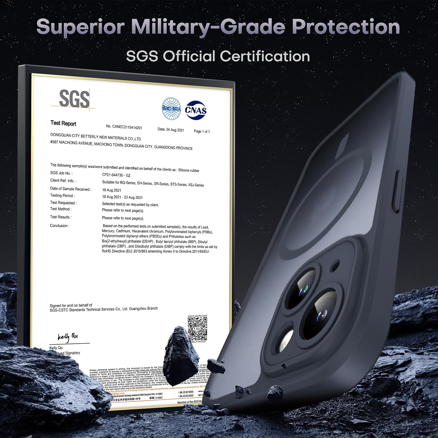 TOCOL Funda para iPhone 13, Funda Magnética para iPhone 13 6,1 Pulgadas [Protección Lente Cámara] [Protección Militar] Translúcida Mate Trasera, Titanio Negro - 4