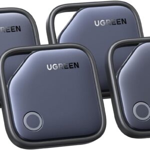 UGREEN FineTrack Smart Finder Localizador Bluetooth SmartTag Tracker Soporte iOS Rastreador para Llaves Equipaje Cartera Bicicleta Mochila Bolso, 2 Años de Batería(4 Piezas)