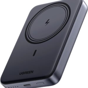 UGREEN Nexode Power Bank Inalámbrico Magnético 10000mAh con Carga Rápida USB C 20W PD QC 3.0, Cargador Portátil Compatible con iPhone 17 Pro MAX Air 16 15 14 13 12 Mini Plus Pro MAX (Negro)
