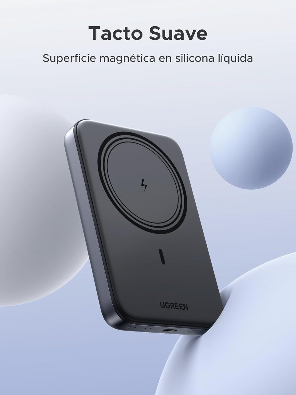 UGREEN Nexode Power Bank Inalámbrico Magnético 10000mAh con Carga Rápida USB C 20W PD QC 3.0, Cargador Portátil Compatible con iPhone 17 Pro MAX Air 16 15 14 13 12 Mini Plus Pro MAX (Negro) - 5