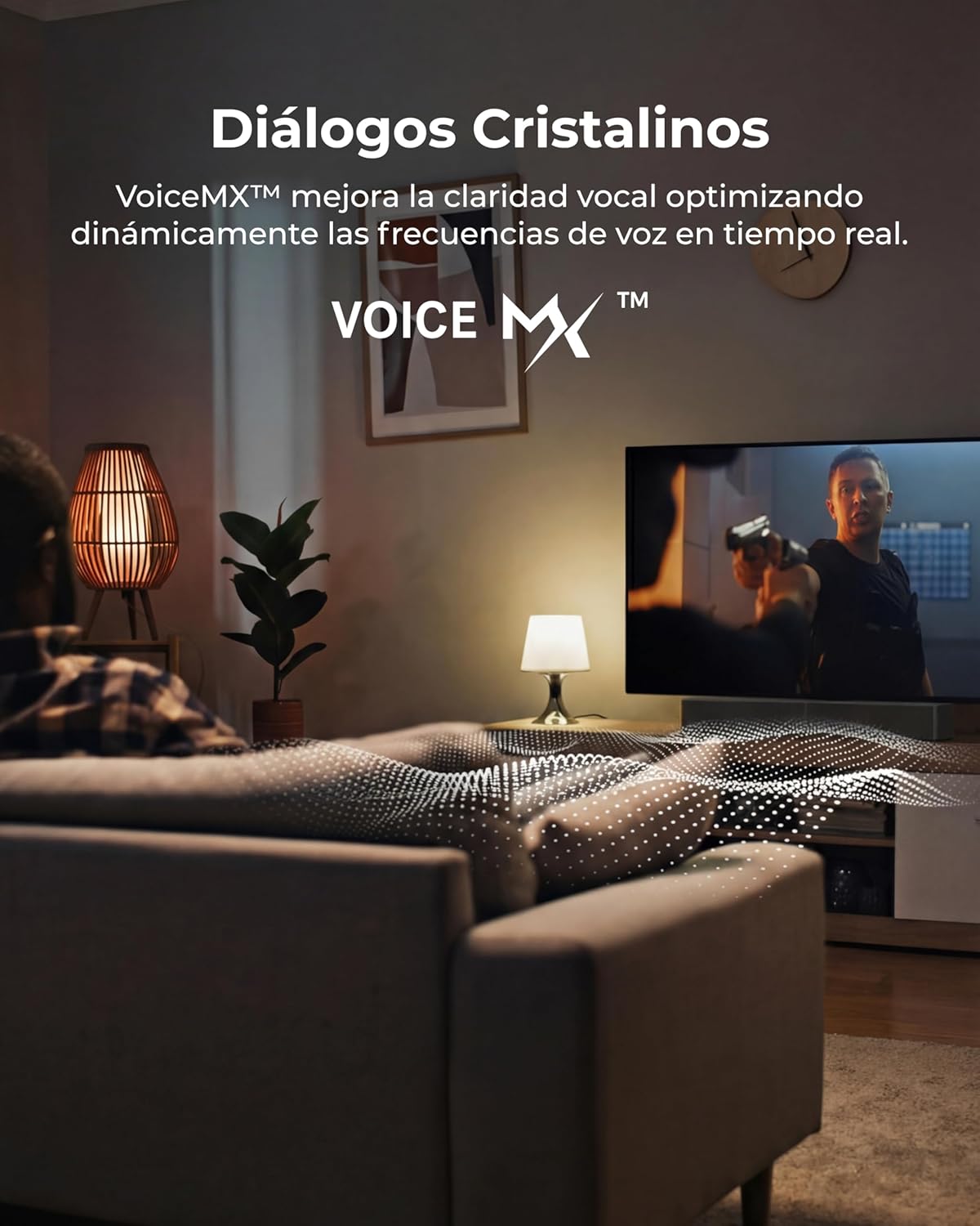 ULTIMEA Barra de Sonido 2.1 con Subwoofer Inalámbrico, VoiceMX y BassMX, Control por App, 240W Potencia Máxima para Smart TV, Graves Ajustables, HDMI, Óptico, Bluetooth 6.0, Poseidon M30(Modelo 2026) - 4