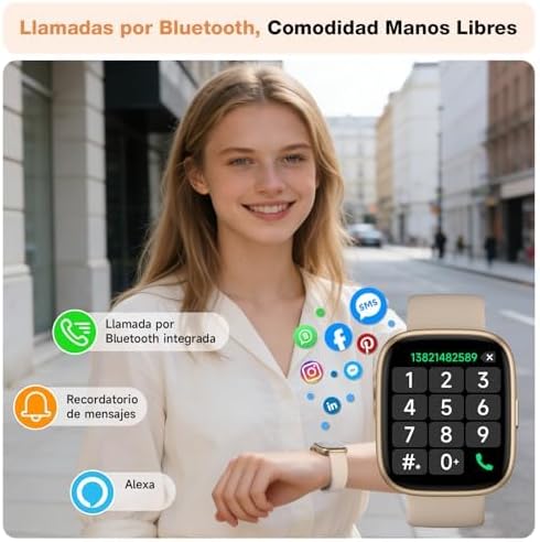 VRPEFIT Smart Watch for Women Men, Whatsapp Notifications, 1.83" HD Touchscreen with Bluetooth Calling, Heart Rate, Blood Oxygen, Sleep Monitor, 100+ Sports Modes, IP68 Waterproof for Android iOS - 2