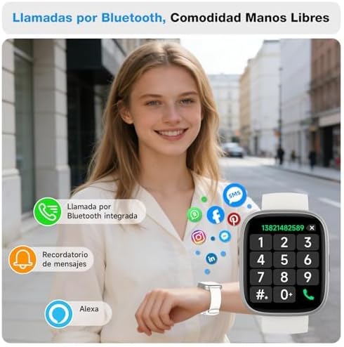 VRPEFIT Smart Watch for Women Men, Whatsapp Notifications, 1.83" HD Touchscreen with Bluetooth Calling, Heart Rate, Blood Oxygen, Sleep Monitor, 100+ Sports Modes, IP68 Waterproof for Android iOS - 2