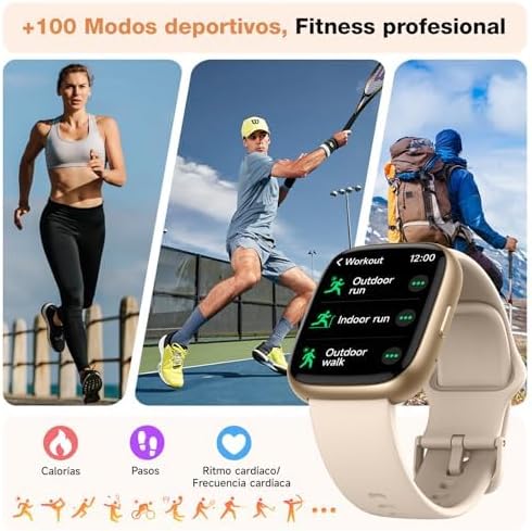 VRPEFIT Smart Watch for Women Men, Whatsapp Notifications, 1.83" HD Touchscreen with Bluetooth Calling, Heart Rate, Blood Oxygen, Sleep Monitor, 100+ Sports Modes, IP68 Waterproof for Android iOS - 5