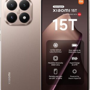 XIAOMI 15T - Smartphone de 12+256GB, Lente óptica Leica Summilux, MediaTek Dimensity 8400-Ultra, Pantalla Eye Care de 6,83" 120 Hz, HyperCharge de 67W, Cargador no Incluido, Rose Gold (Versión ES)