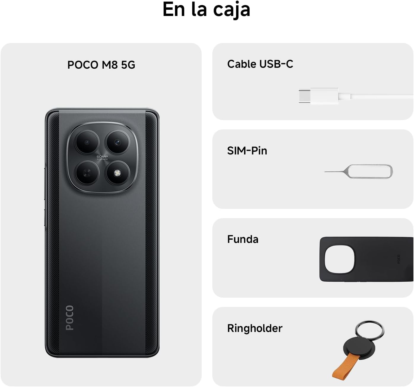 XIAOMI POCO M8 5G - Smartphone de 8+256GB, Pantalla de 6,77" 120Hz Flow AMOLED, Snapdragon 6 Gen 3, cámara Dual de 50MP IA, Carga Turbo de 45W, Cargador no Incluido, Negro (Versión ES) - 5