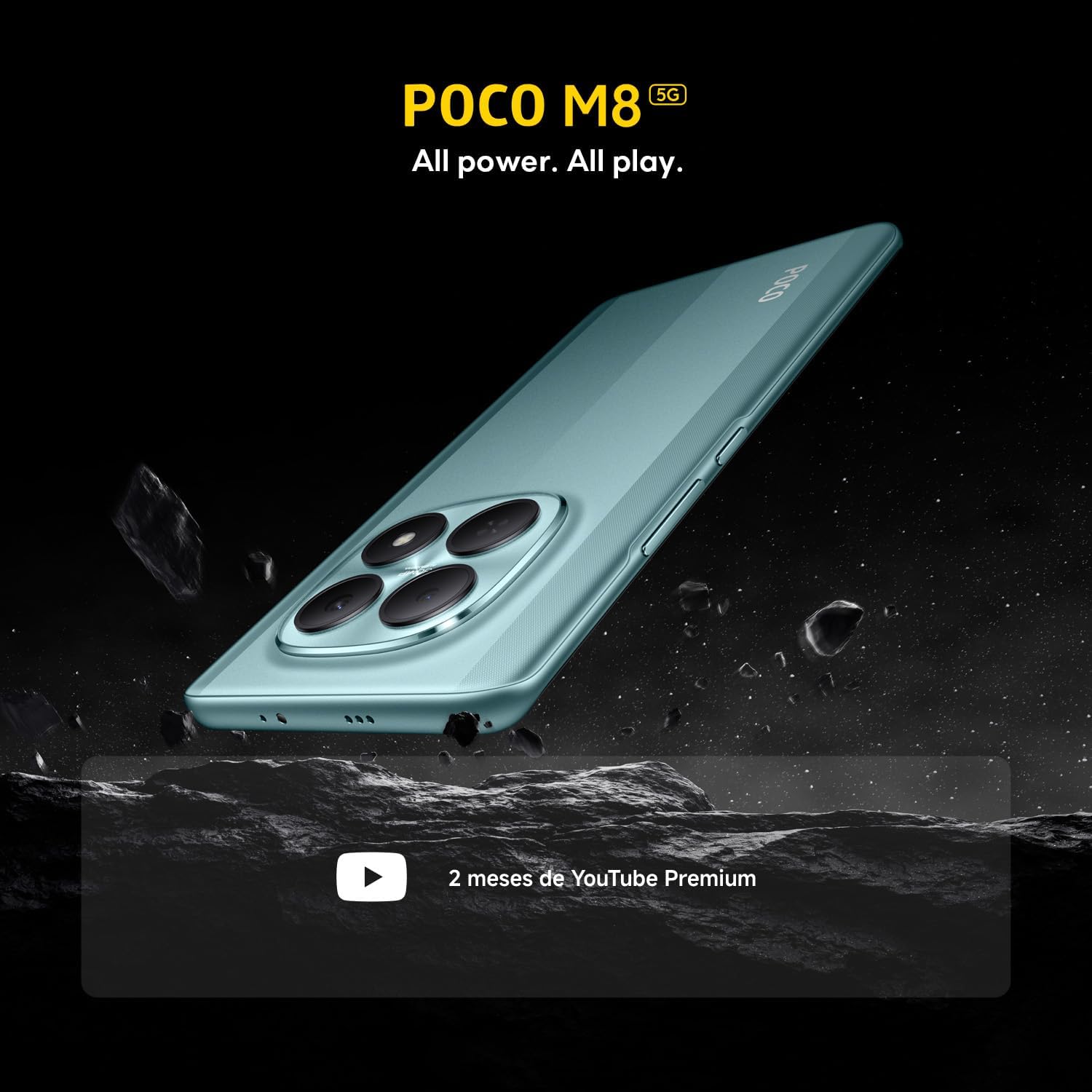 XIAOMI POCO M8 5G - Smartphone de 8+256GB, Pantalla de 6,77" 120Hz Flow AMOLED, Snapdragon 6 Gen 3, cámara Dual de 50MP IA, Carga Turbo de 45W, Cargador no Incluido, Verde (Versión ES) - 3