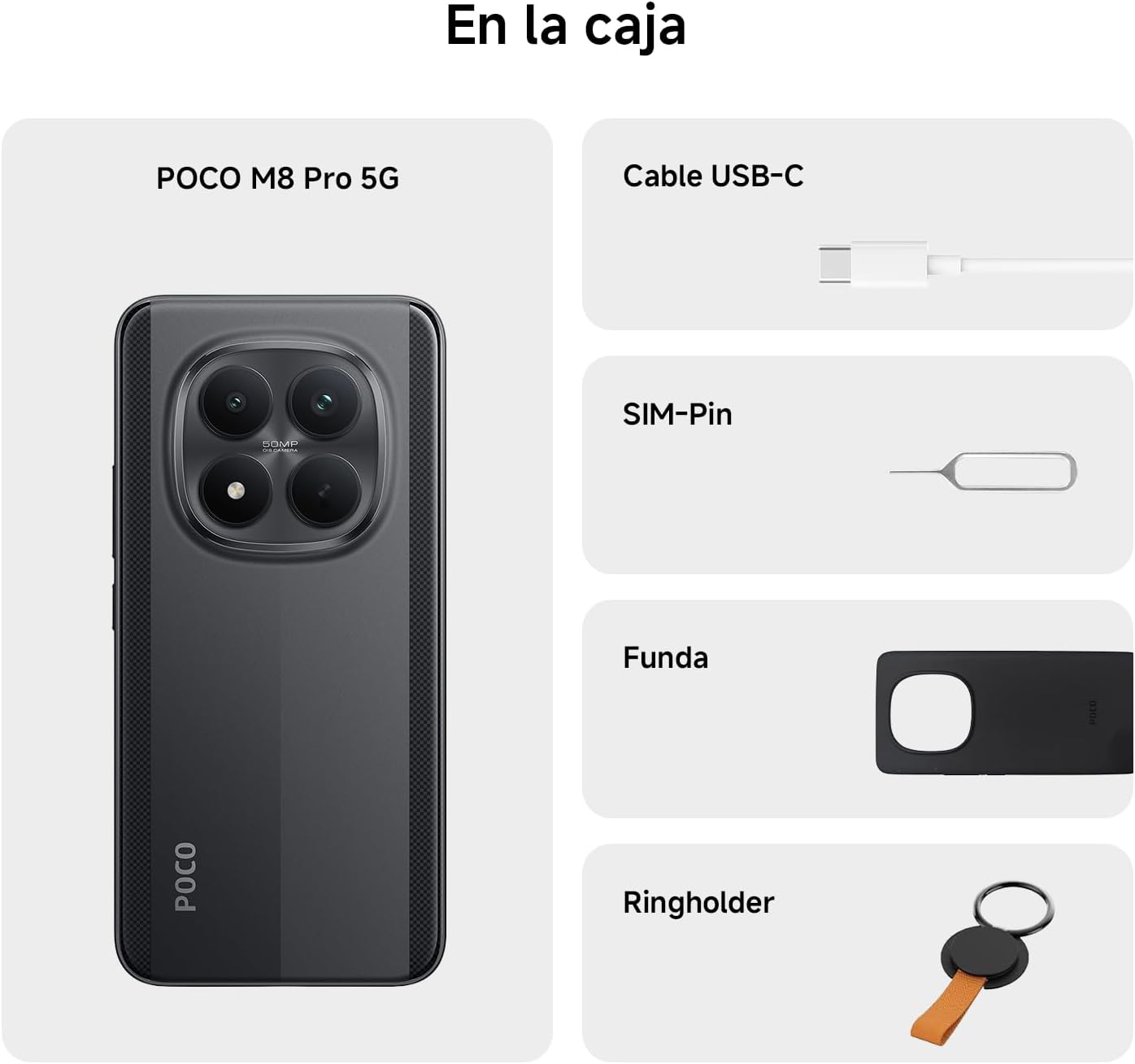 XIAOMI POCO M8 Pro 5G - Smartphone de 12+512GB, Pantalla de 6,83" 1.5K AMOLED, Snapdragon 7s Gen 4, cámara de 50MP, Hypercharge 100W, Cargador no Incluido, Plata (Versión ES) - 4