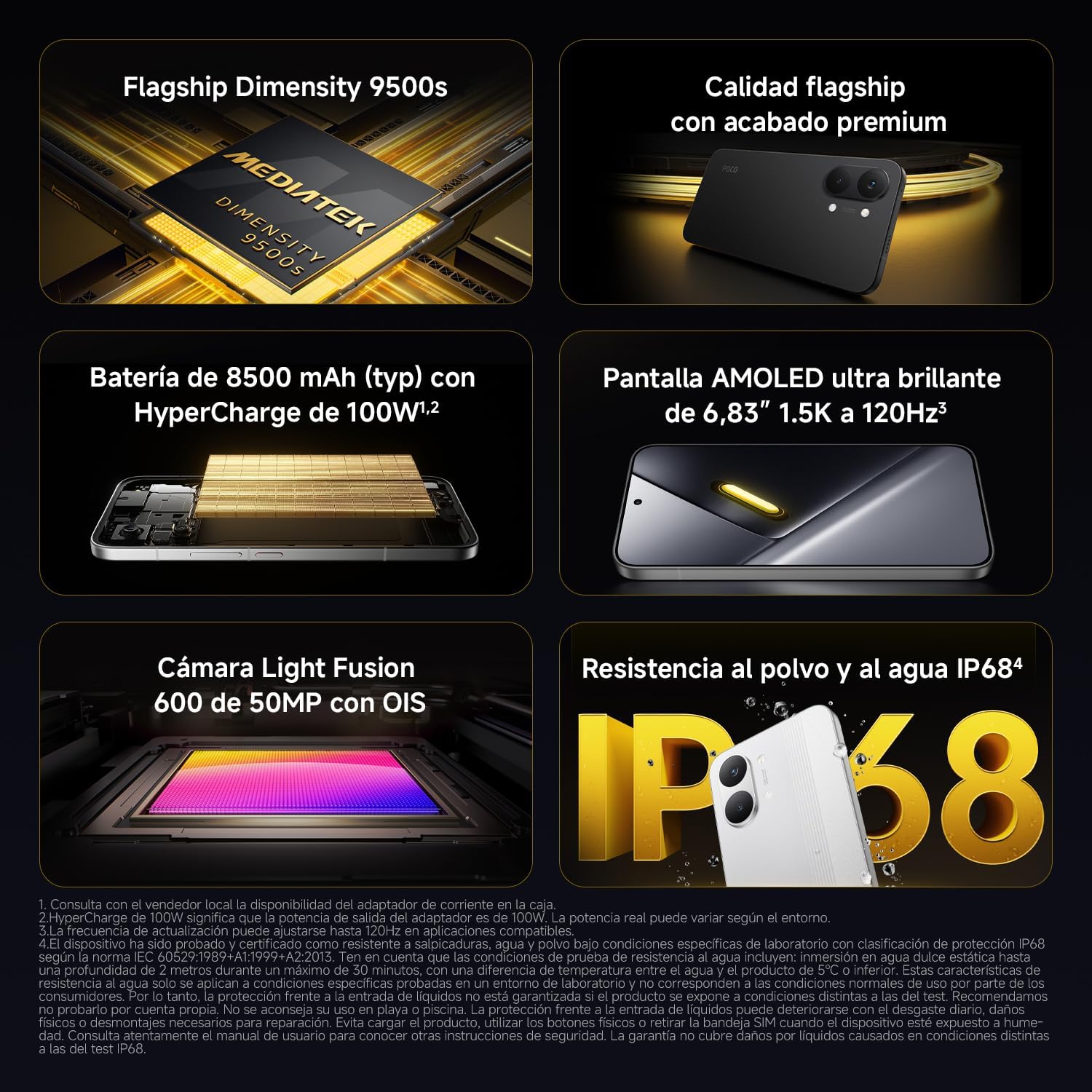 XIAOMI POCO X8 Pro MAX - Smartphone de 12+256GB, Dimensity 9500s, batería de 8500 mAh, Sensor Light Fusion 600 de 50MP con OIS, 1 año de garantía Extra, Cargador no Incluido, Negro (Versión ES) - 3