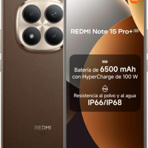 XIAOMI REDMI Note 15 Pro+ 5G - Smartphone de 12+512GB, Pantalla AMOLED 6,83" 1.5K AMOLED, Snapdragon 7s Gen 4, cámara de 200 MP, Hypercharge 100W, Cargador no Incluido, café Moca (Versión ES)