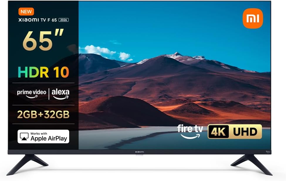 XIAOMI TV F 65, 65 Pulgadas (165 cm), 4K UHD, Smart TV, Fire OS8, Control por Voz Alexa, HDR10, MEMC, Modo Game Boost 120Hz,2GB+32GB, Compatible con Apple AirPlay - 1