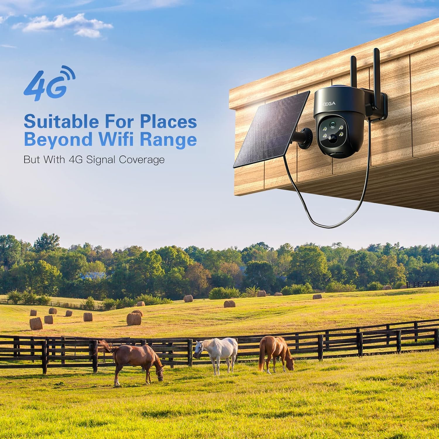 Xega 4G LTE Cámara Vigilancia Exterior con Sim, Camara 4G Solar Sin Cable con Batería 2K HD PTZ 355°/90°, Visión Nocturna, Detección De Movimiento, Almacenamiento Local & Cloud, IP66 - 2