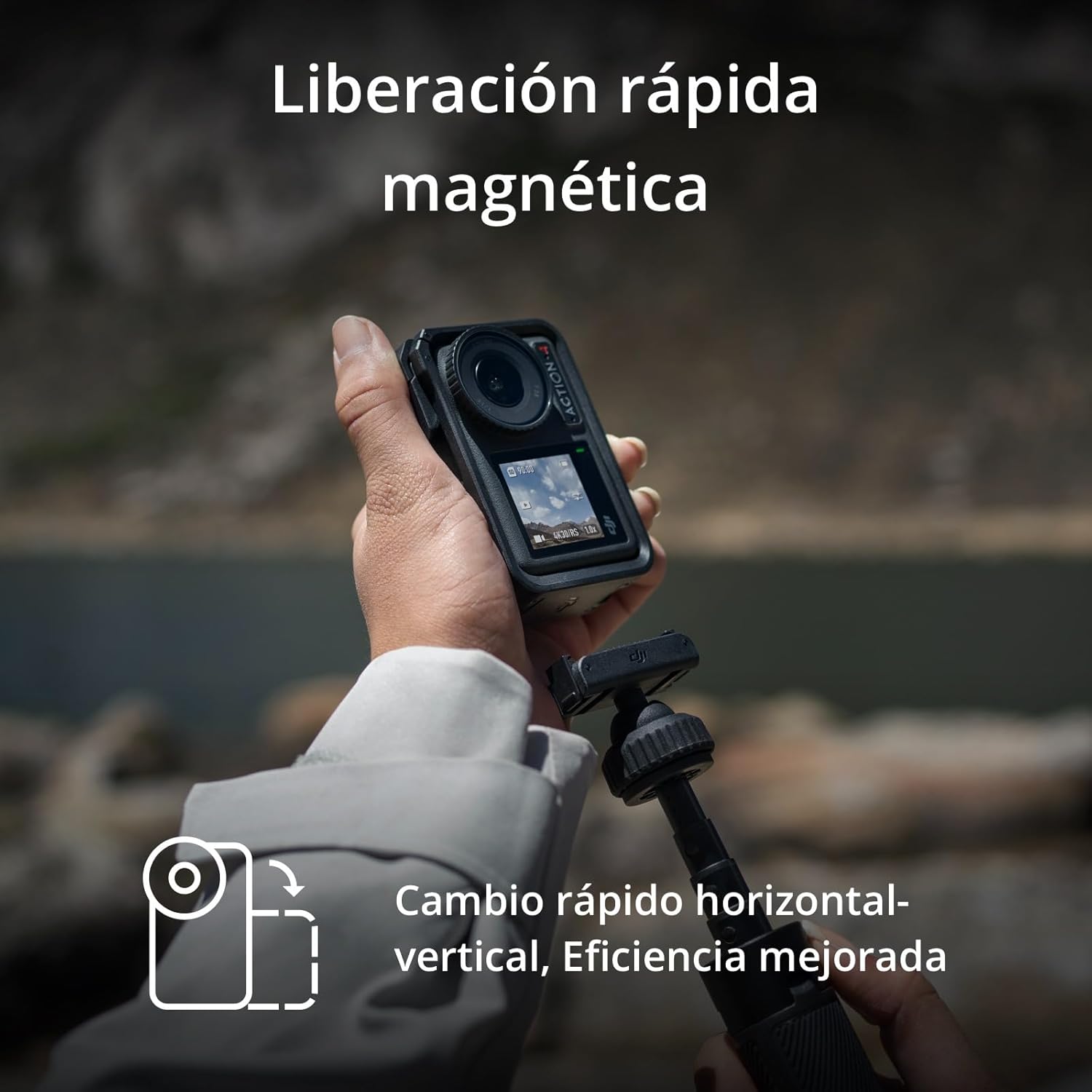 dji Osmo Action 4 Pack Esencial: cámara de acción Sumergible 4K/120 fps con un Sensor de 1/1.3 Pulgadas, Gran Rendimiento con Poca luz, Color D-Log M de 10 bits, batería Duradera de 1770 mAh - 3
