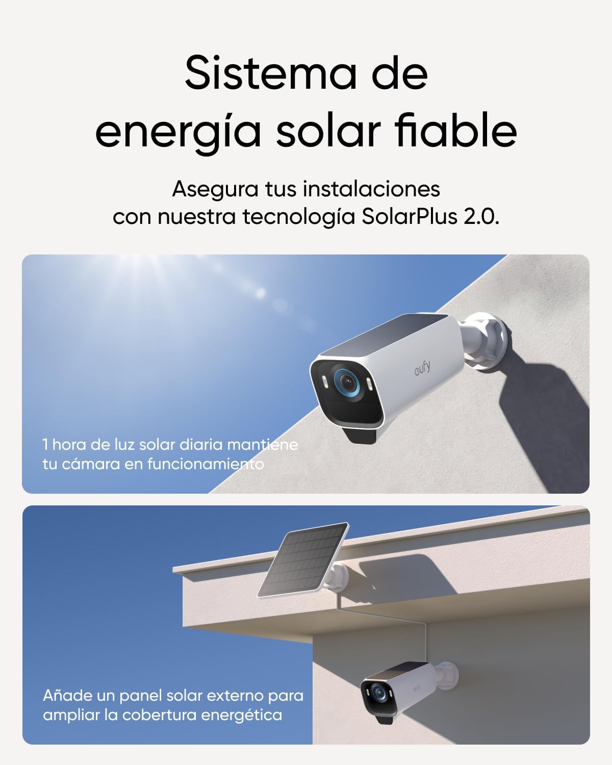 eufy Security S3 Pro (eufyCam 3 Pro), 4K Camara vigilancia WiFi Exterior Solar, visión MaxColor, energía inagotable 2.0, reconocimiento Facial IA, Almacenamiento Local Ampliable, sin cuotas mensual - 4