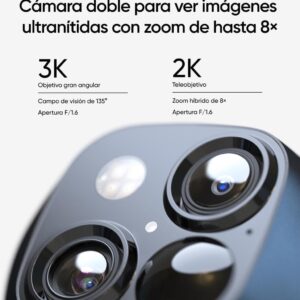 eufy Security SoloCam S340 3K Camara vigilancia WiFi Exterior Solar, Camara vigilancia WiFi Exterior, vigilancia de 360°, Wi-Fi 2,4 GHz, sin cuotas mensuales, Compatible con HomeBase 3, 2 Pack