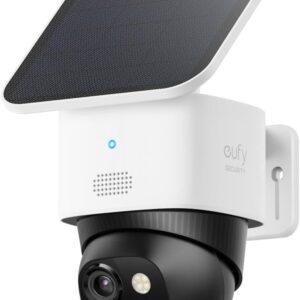 eufy Security SoloCam S340 3K Camara vigilancia WiFi Exterior Solar, vigilancia de 360°, Wi-Fi 2,4 GHz, sin cuotas mensuales, Compatible con HomeBase 3