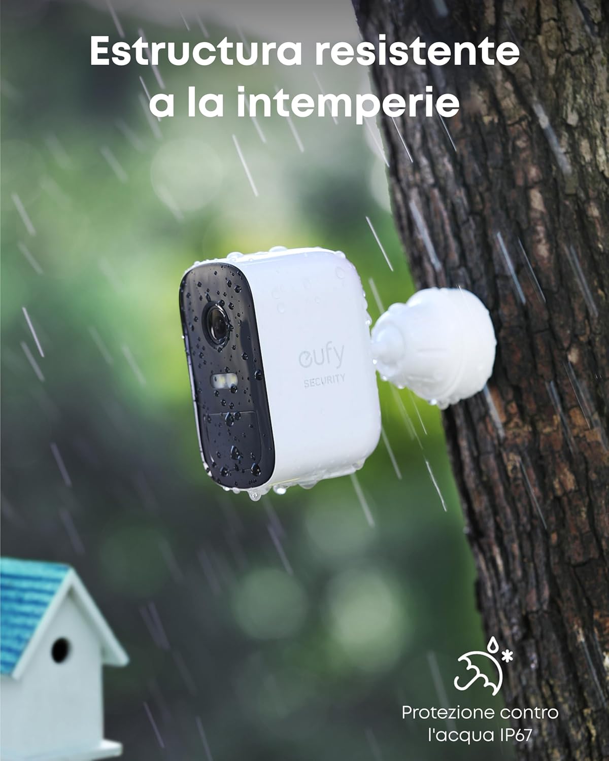 eufy Security eufyCam 2C Camara vigilancia WiFi Exterior, Camara de vigilancia Exterior,180 días de duración de la batería, HD 1080p, nessun Costo mensile, Conjunto de Tres cámaras - 6