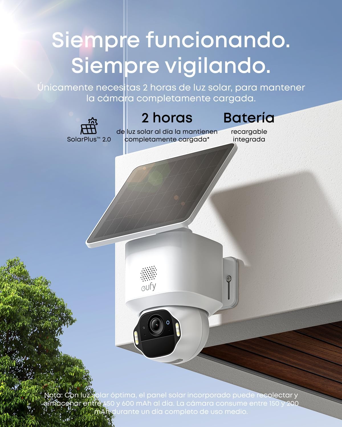 eufy Security eufyCam E42 Camara vigilancia WiFi Exterior Solar, Giro de 360°, Seguimiento con IA, resolución 4K, luz estroboscópica, inalámbrica, sin Costo mensual, 4-CAM Kit + HomeBase S380 - 5