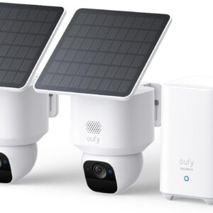eufy eufyCam Kamera, Solar, Kamera Überwachung Aussen, 360° Schwenk, KI-Tracking, 2K-Qualität, kabellos, eufy Sicherheitskamera Outdoor, mit Homebase