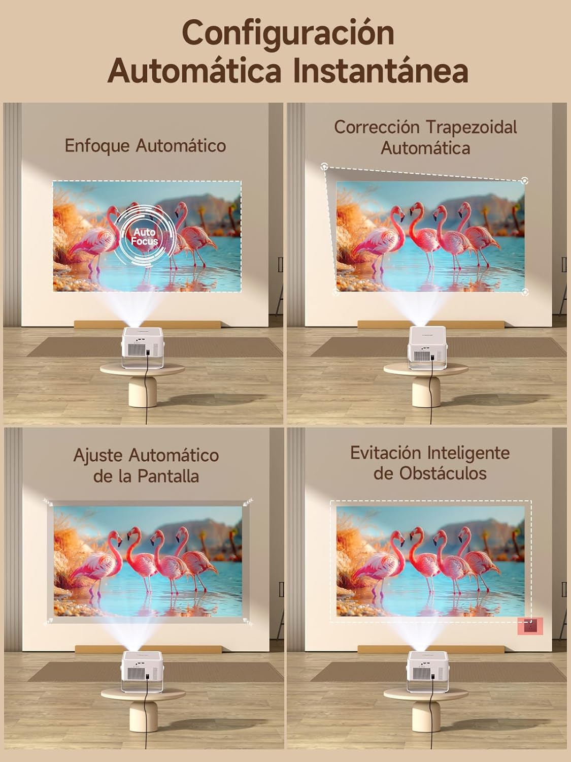 【Android 14 & 800 ANSI】 Magcubic Proyector 4K 8K Soporta, Proyector Portatil 1080P Nativo con WiFi 6, Bluetooth 5.4, Enfoque Automático, Corrección Trapezoidal Automática, Rotación 180°, HY450Max - 5